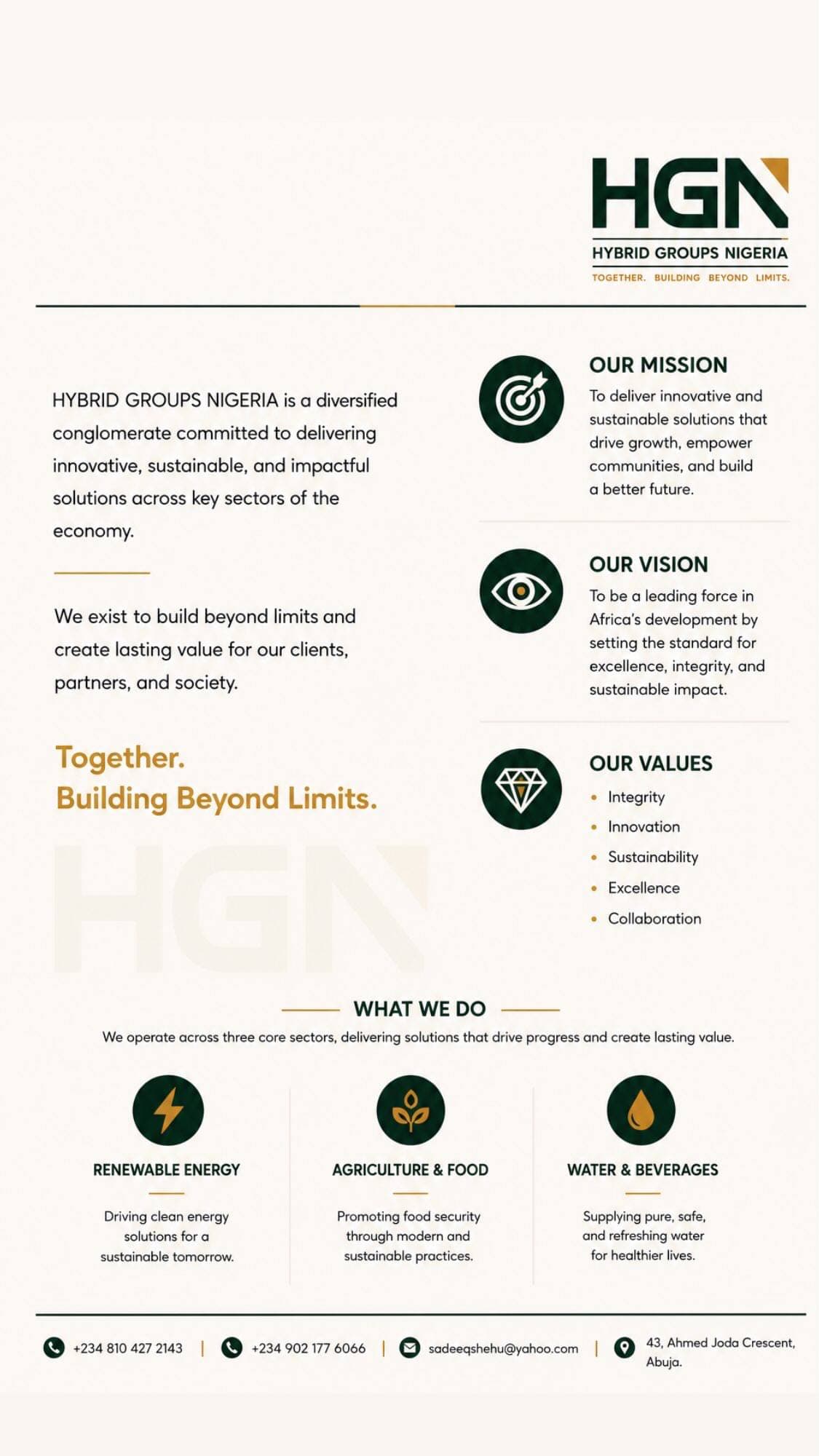 Hybrid Groups Nigeria — Together. Building Beyond Limits.